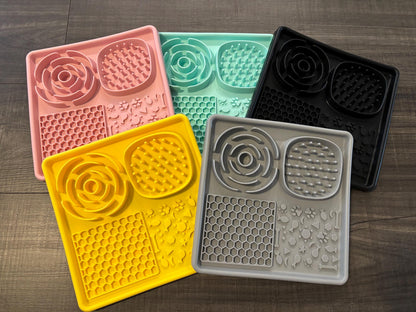 Silicone Dog Cat Lick Mat, Slow Feeder, Pet Enrichment Toy, Anxiety Relief Feeding Mat